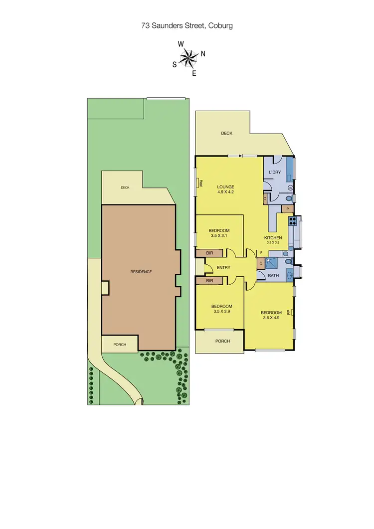 Floorplan of Homely house listing, 73 Saunders Street, Coburg VIC 3058