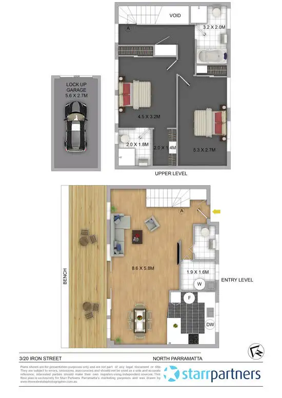 Floorplan of Homely townhouse listing, 3/20 Iron Street, North Parramatta NSW 2151