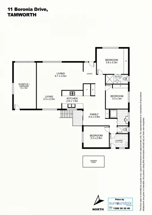 Floorplan of Homely house listing, 11 Boronia Drive, Tamworth NSW 2340