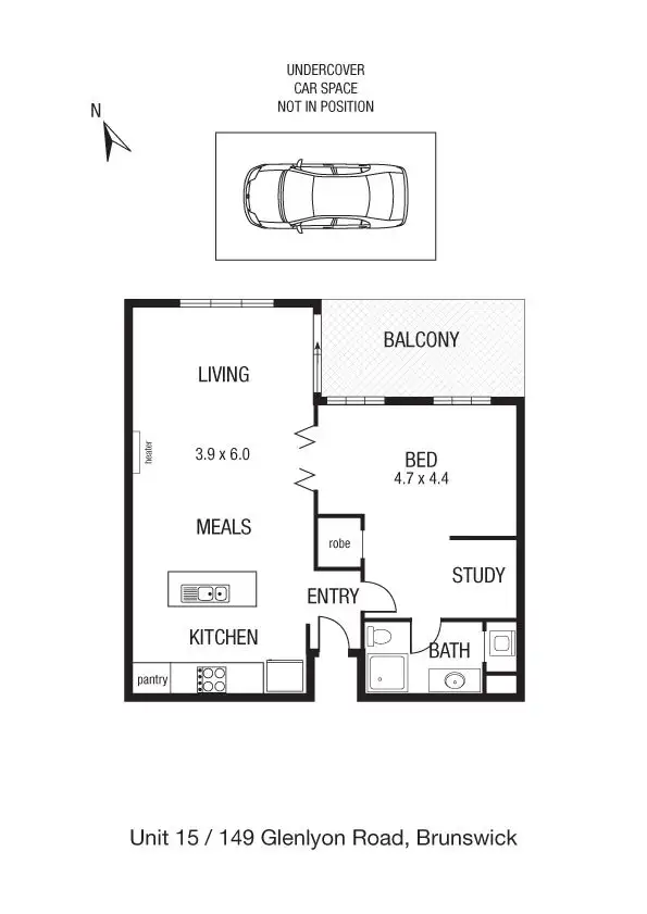 Floorplan of Homely apartment listing, 15/149 Glenlyon Road, Brunswick VIC 3056