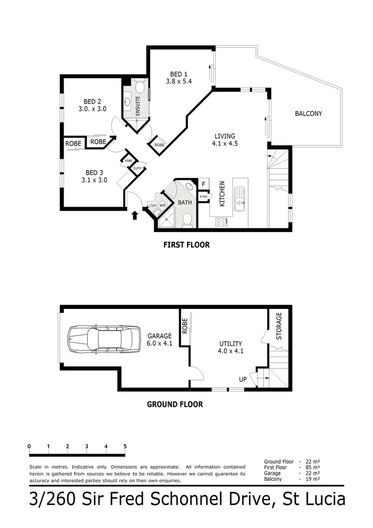 Floorplan of Homely unit listing, 3/260 Sir Fred Schonell Drive, St Lucia QLD 4067