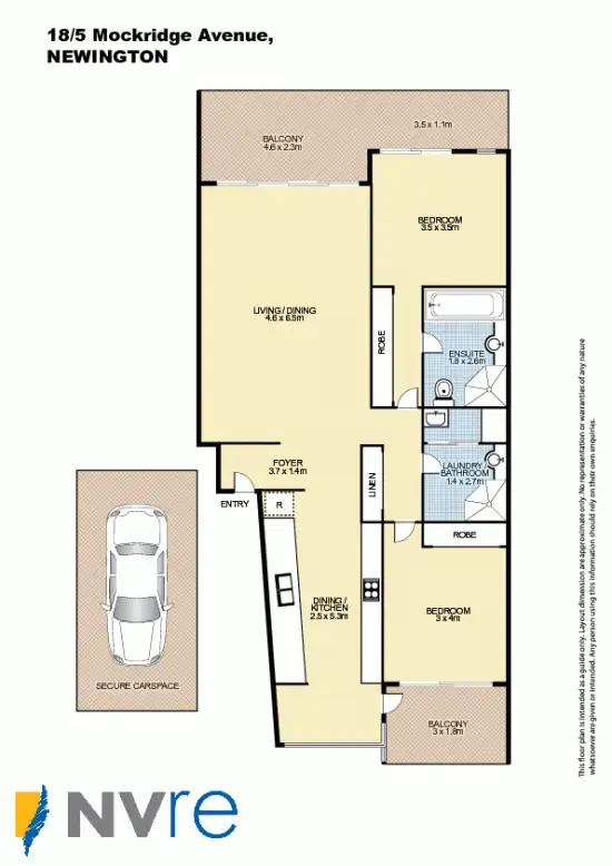 Floorplan of Homely unit listing, 18/5 Mockridge Avenue, Newington NSW 2127