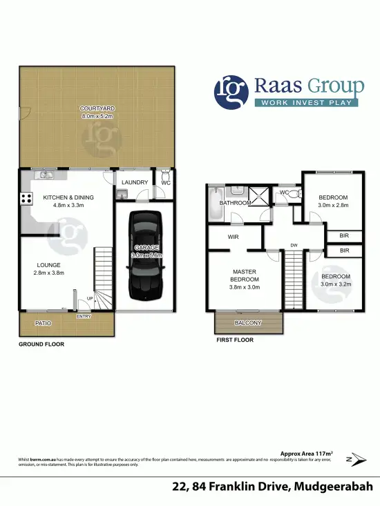 Floorplan of Homely townhouse listing, 22/84 Franklin Drive, Mudgeeraba QLD 4213