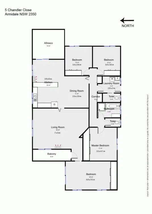 Floorplan of Homely house listing, 5 Chandler Cl, Armidale NSW 2350