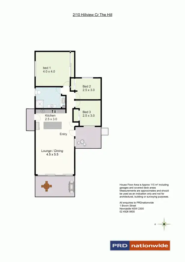 Floorplan of Homely house listing, 2/10 Hillview Crescent, The Hill NSW 2300