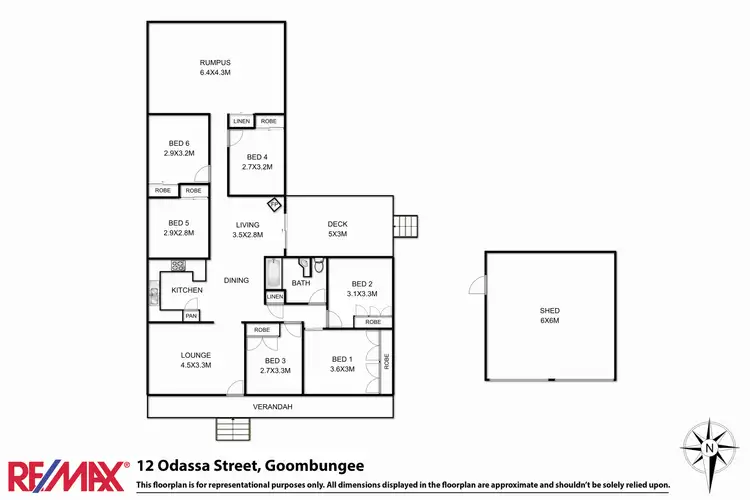 Floorplan of Homely house listing, 12-14 Odassa Street, Goombungee QLD 4354