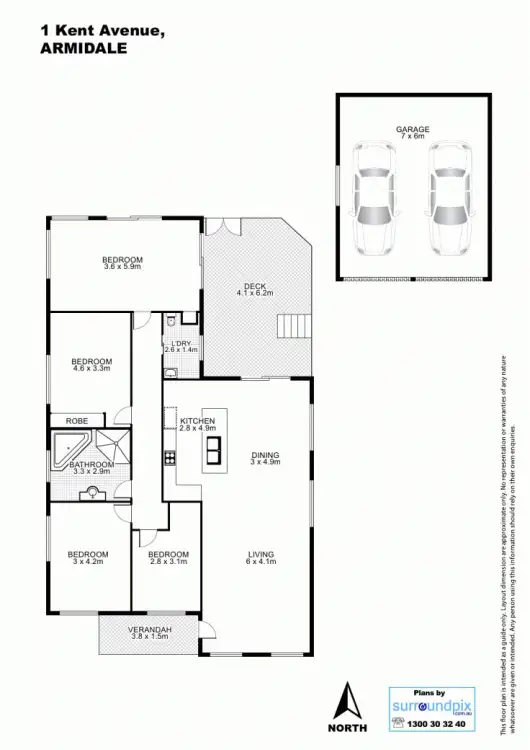 Floorplan of Homely house listing, 1 Kent Ave, Armidale NSW 2350