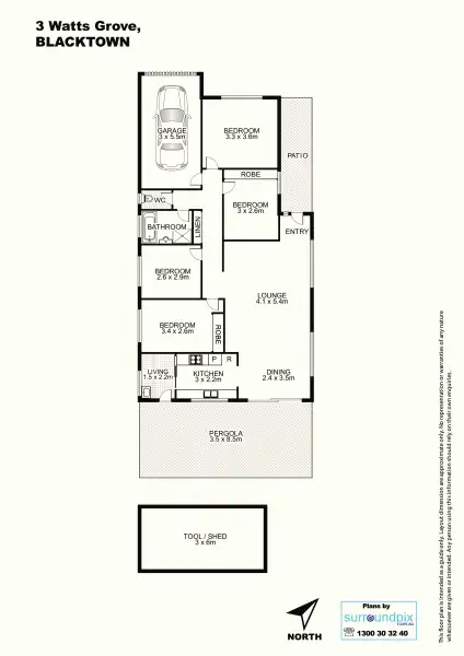 Floorplan of Homely house listing, 3 Watts Grove, Blacktown NSW 2148