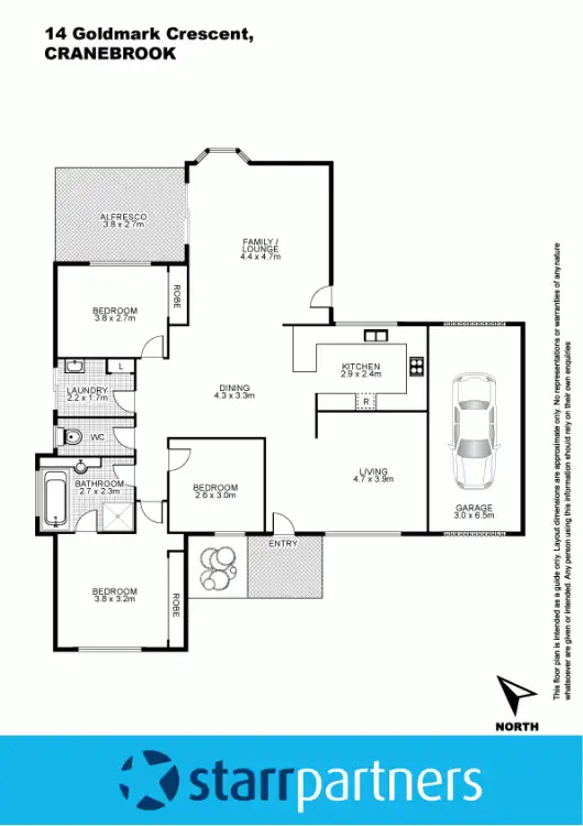 Floorplan of Homely house listing, 14 Goldmark Crescent, Cranebrook NSW 2749