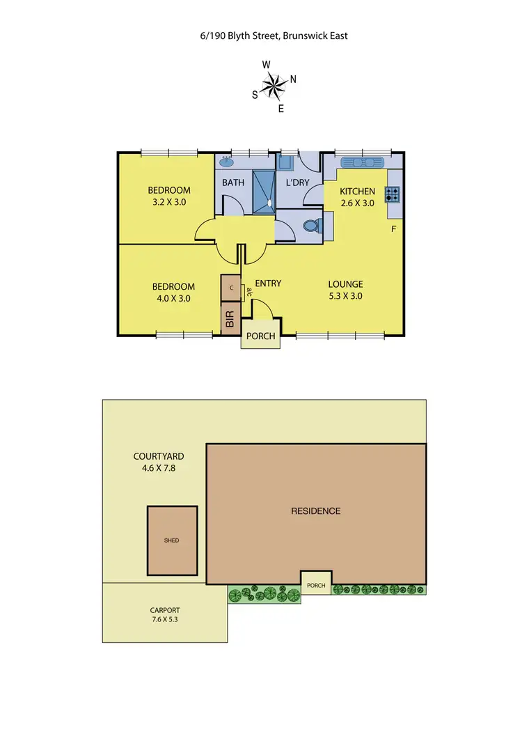 Floorplan of Homely villa listing, 6/190 Blyth Street, Brunswick East VIC 3057