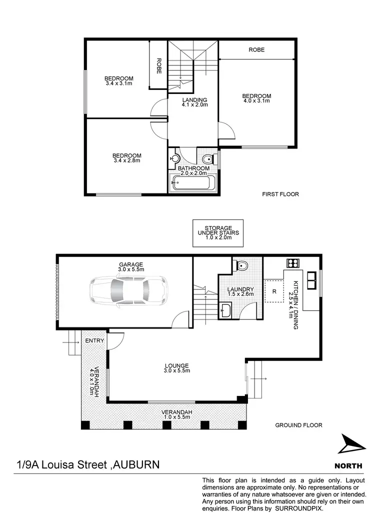 Floorplan of Homely townhouse listing, 1/9a-11 Louisa St, Auburn NSW 2144