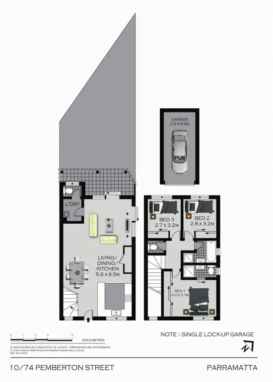 Floorplan of Homely townhouse listing, 10/74 Pemberton Street, Parramatta NSW 2150