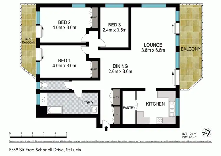 Floorplan of Homely unit listing, 5/59 Sir Fred Schonell Drive, St Lucia QLD 4067
