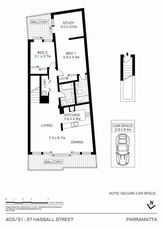 Floorplan of Homely unit listing, 403/31-37 Hassall Street, Parramatta NSW 2150