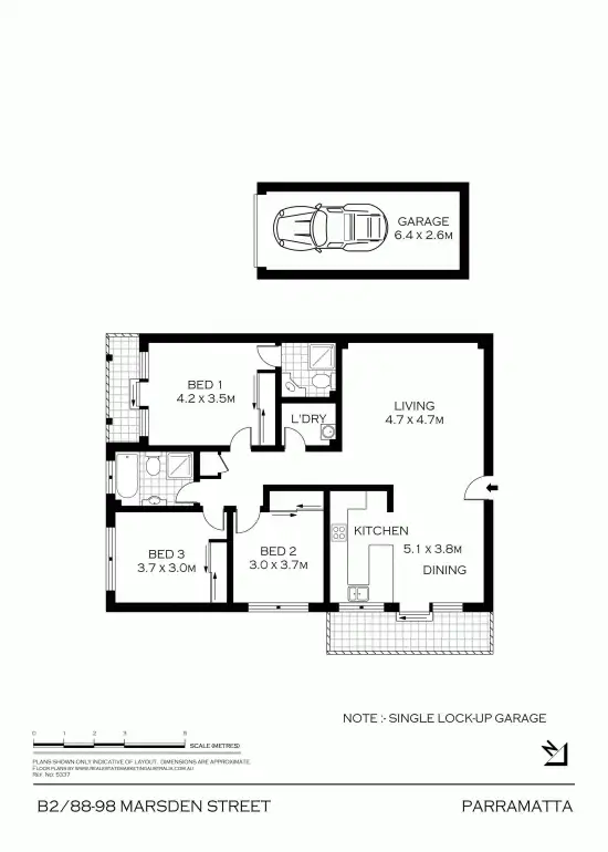 Floorplan of Homely unit listing, B2/88-98 Marsden Street, Parramatta NSW 2150
