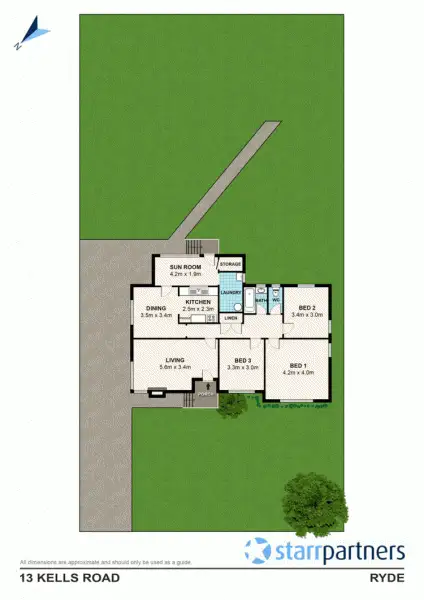 Floorplan of Homely house listing, 13 Kells Rd, Ryde NSW 2112