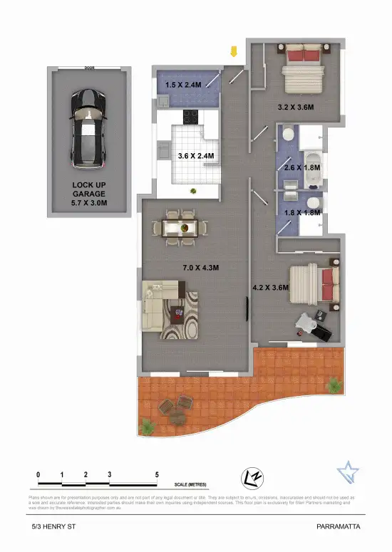 Floorplan of Homely unit listing, 5/3 Henry Street, Parramatta NSW 2150