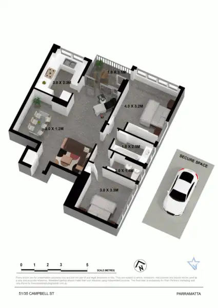 Floorplan of Homely unit listing, 51/35 Campbell Street, Parramatta NSW 2150