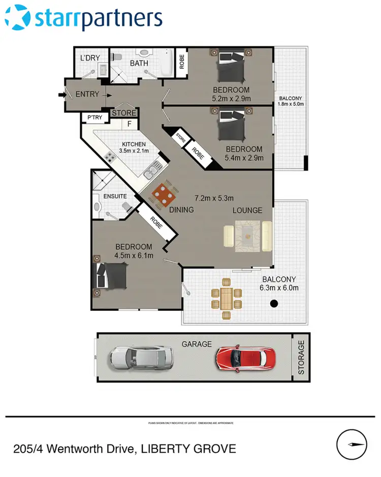 Floorplan of Homely apartment listing, 205/4 Wentworth Drive, Liberty Grove NSW 2138