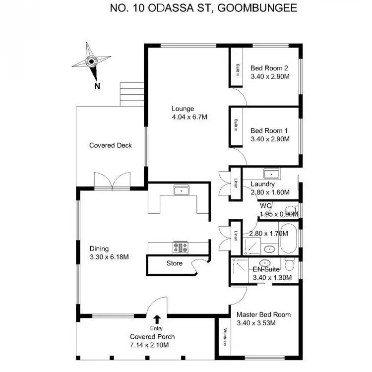 Floorplan of Homely house listing, 10 Odassa Street, Goombungee QLD 4354