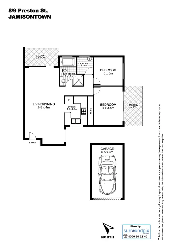 Floorplan of Homely unit listing, 8/9 Preston Street, Jamisontown NSW 2750