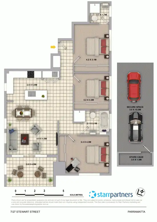 Floorplan of Homely unit listing, 7/27 Stewart Street, Parramatta NSW 2150