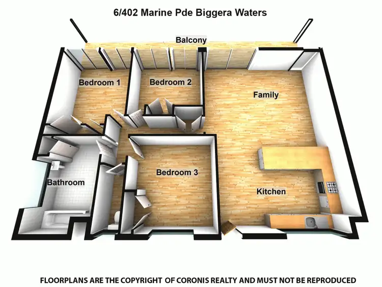 Floorplan of Homely block of units listing, 6/402 Marine Parade, Biggera Waters QLD 4216