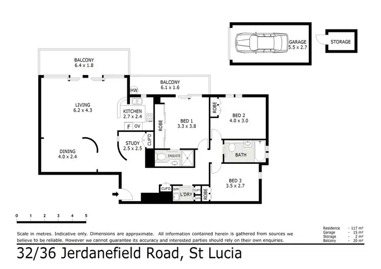 Floorplan of Homely apartment listing, 32/36 Jerdanefield Road, St Lucia QLD 4067