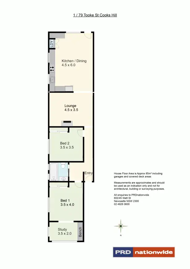 Floorplan of Homely house listing, 1/79 Tooke Street, Cooks Hill NSW 2300