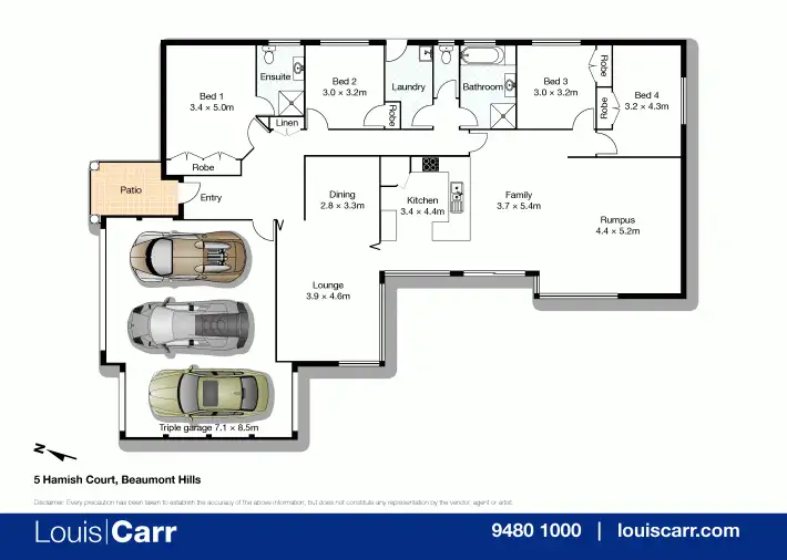 Floorplan of Homely house listing, 5 Hamish Court, Beaumont Hills NSW 2155