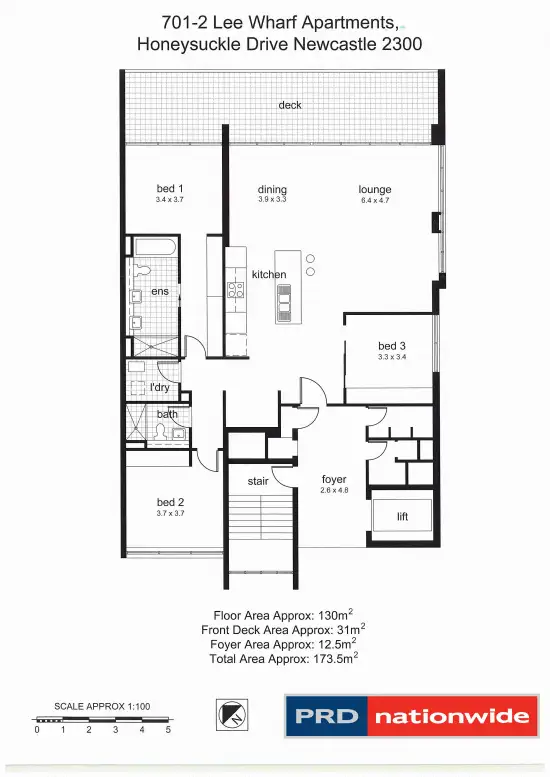 Floorplan of Homely unit listing, 701/2 Honeysuckle Drive, Newcastle NSW 2300