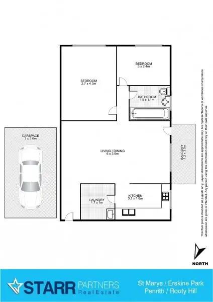 Floorplan of Homely unit listing, 2/40 Putland Street, St Marys NSW 2760