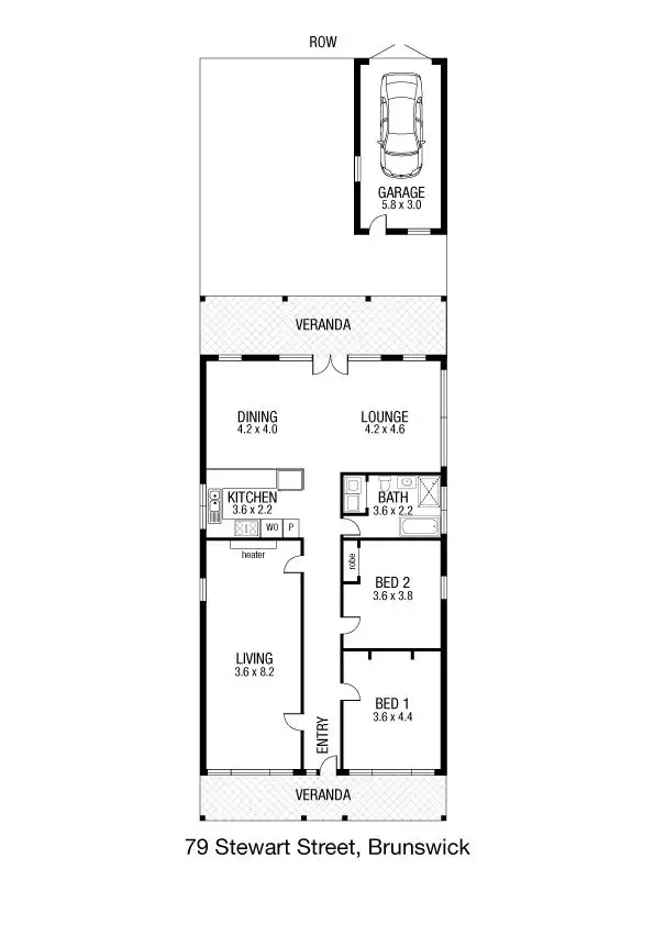 Floorplan of Homely house listing, 79 Stewart Street, Brunswick VIC 3056