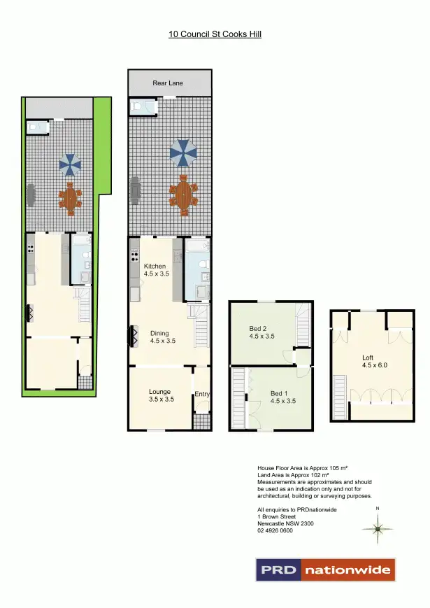Floorplan of Homely townhouse listing, 10 Council Street - OLD, Cooks Hill NSW 2300