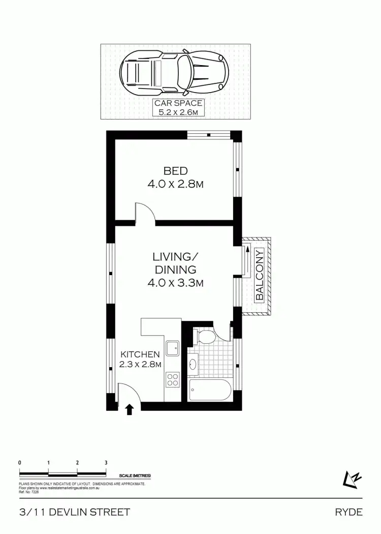 Floorplan of Homely unit listing, 3/11 Devlin St, Ryde NSW 2112