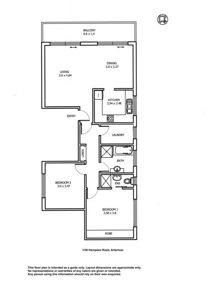 Floorplan of Homely unit listing, 1/38 Hampden Road, Artarmon NSW 2064