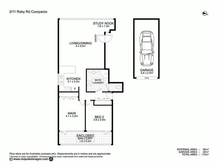 Floorplan of Homely unit listing, 2/11 Raby Road, Coorparoo QLD 4151