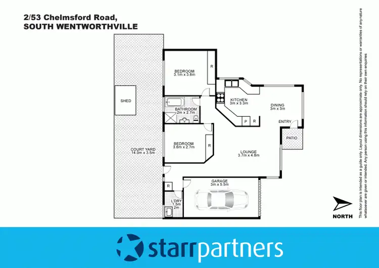 Floorplan of Homely villa listing, 2/53 Chelmsford Road, South Wentworthville NSW 2145