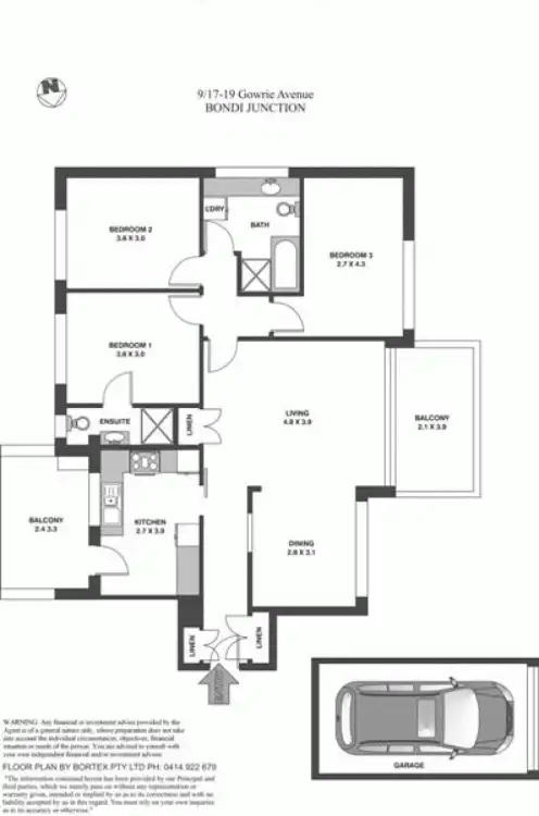 Floorplan of Homely unit listing, 9/17-19 Gowrie Avenue, Bondi Junction NSW 2022