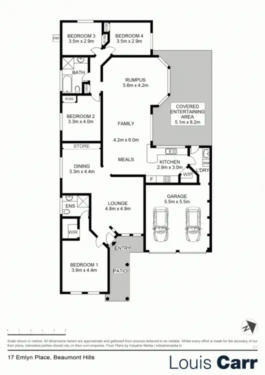 Floorplan of Homely house listing, 17 Emlyn Place, Beaumont Hills NSW 2155