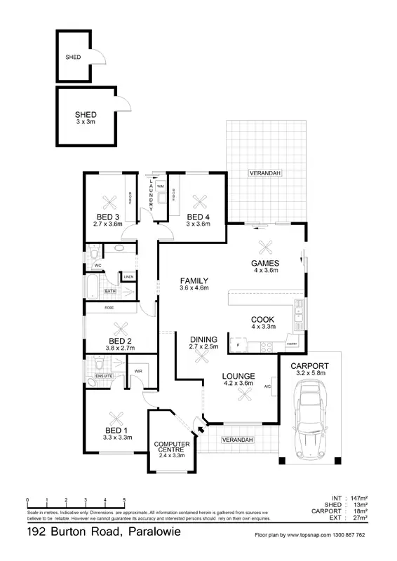 Floorplan of Homely house listing, 192 Burton Rd, Paralowie SA 5108