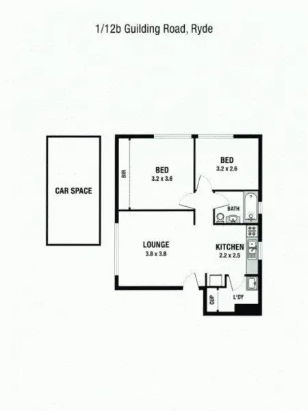 Floorplan of Homely unit listing, 1/12b Goulding Rd, Ryde NSW 2112