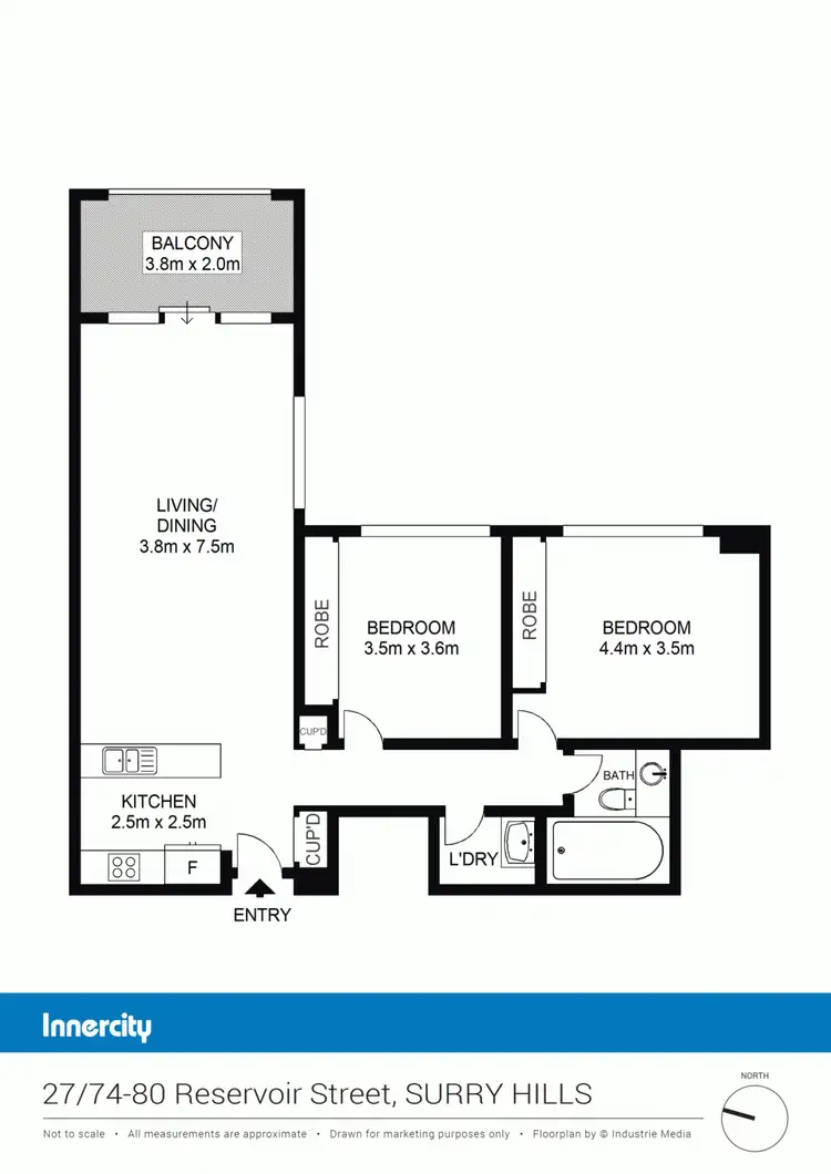 Floorplan of Homely apartment listing, 27/74-80 Reservoir St, Surry Hills NSW 2010