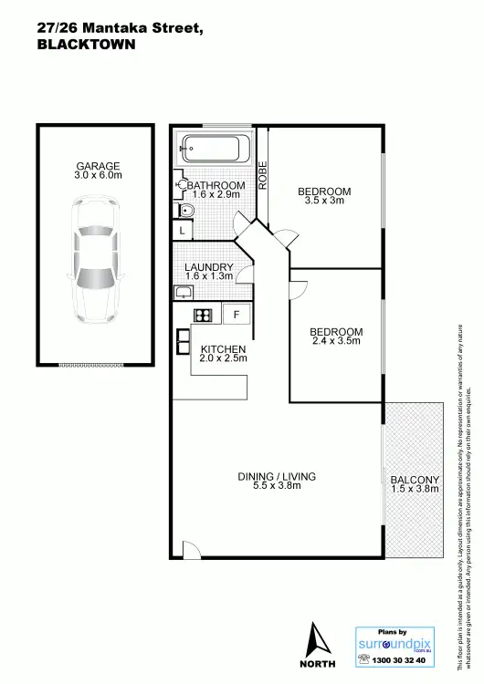 Floorplan of Homely unit listing, 27/26 Mantaka Street, Blacktown NSW 2148