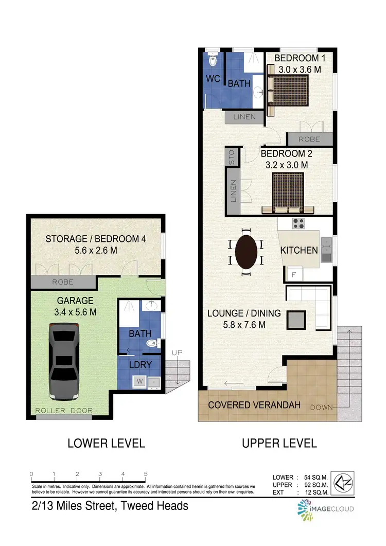 Floorplan of Homely semi-detached listing, 2/13 Miles St, Tweed Heads NSW 2485