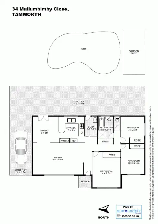 Floorplan of Homely house listing, 34 Mullumbimby Close, Tamworth NSW 2340