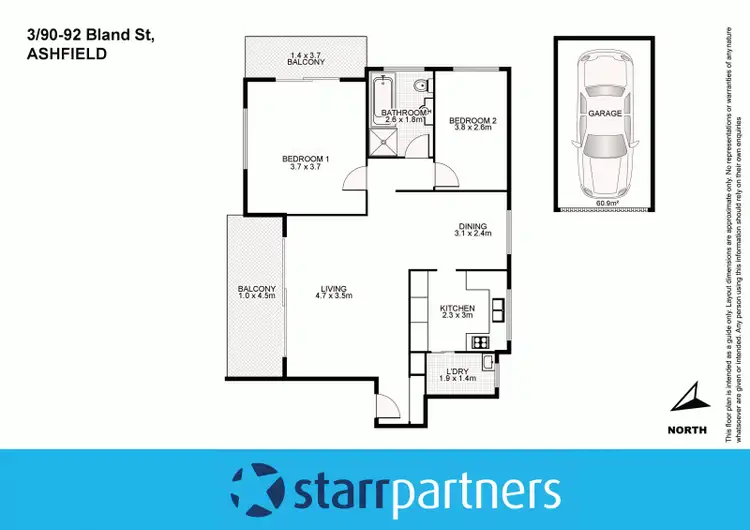 Floorplan of Homely unit listing, 3/90-92 Bland Street, Ashfield NSW 2131