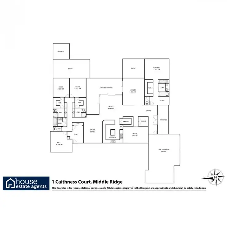 Floorplan of Homely house listing, 1 Caithness Court, Middle Ridge QLD 4350