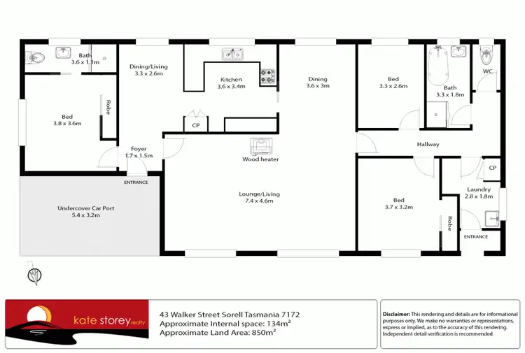 Floorplan of Homely house listing, 43 Walker Street, Sorell TAS 7172