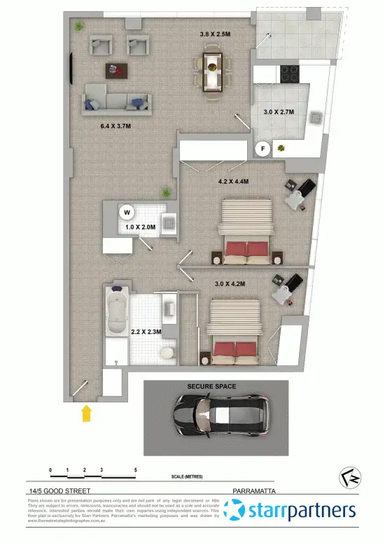 Floorplan of Homely unit listing, 14/5 Good Street, Parramatta NSW 2150